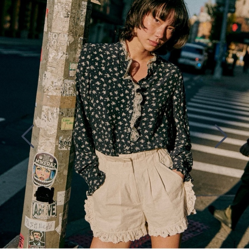 Sezane x Sea NY Chloe Shirt Imprime  NWT 36 US4 Small